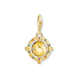 THOMAS SABO Charm Pendant Vintage Globe Gold Multi Stone
