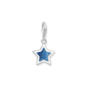THOMAS SABO Silver Star Charm With Dark Blue Glitter