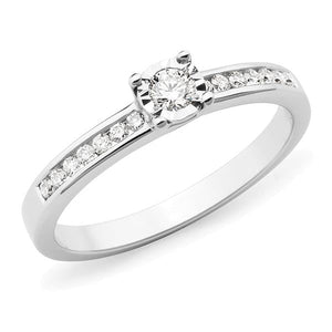 0.24ct Round Brilliant Cut Diamond Engagement Ring in 9ct White Gold