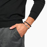THOMAS SABO Engraved bracelet with obsidian beads