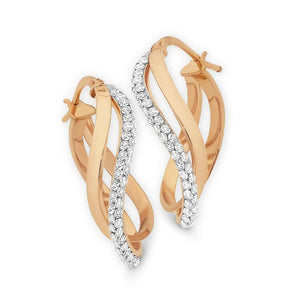 9Ct Rose Gold Silver Filled Hoop Earrings