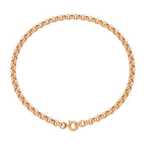 9Ct Rose Gold Silver Filled 45Cm Necklet With 9Ct Gold Bolt Ring