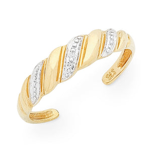 9Ct Gold Diamond Set Toe Ring