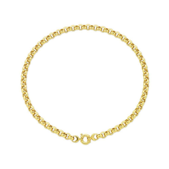 9Ct Gold Silver Filled 45 Cm Necklet With 9Ct Gold Bolt Ring