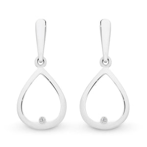 Sterling Silver Diamond Earrings