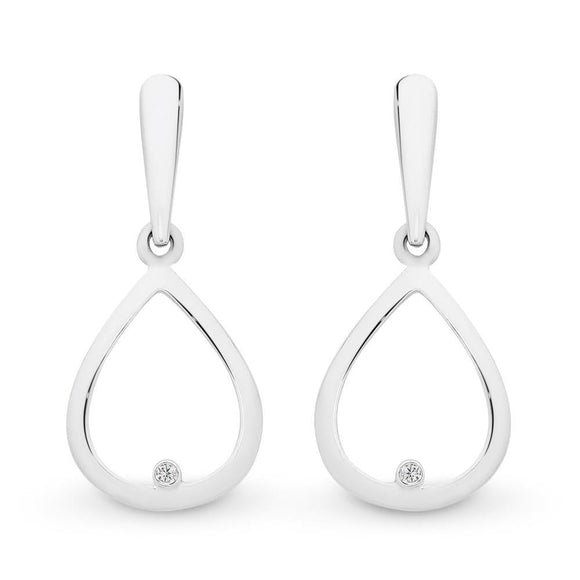 Sterling Silver Diamond Earrings