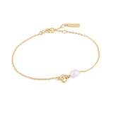 Ania Haie Gold Pearl Link Chain Bracelet