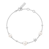 Ania Haie Silver Pearl and Star Station Bracelet