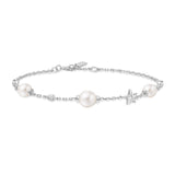 Ania Haie Silver Pearl and Star Station Bracelet