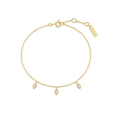 Gold Sparkling Triple Station Bracelet