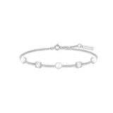 Ania Haie Silver Bezel-Set Cube and Pearl Station Bracelet