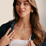 THOMAS SABO Connect Charm Necklace Paperclip with Pearls Silver