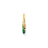 THOMAS SABO Single Crystal Hoop Earring with Malachite