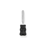 THOMAS SABO Single hoop earring medium sized with black goldbear