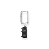 THOMAS SABO Single hoop earring medium sized with black goldbear