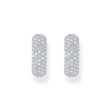 THOMAS SABO Small, wide hoop earrings with white zirconia