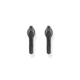THOMAS SABO Snake hoop earrings with black zirconia