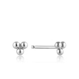 Ania Haie Modern Triple Ball Stud Earrings - Silver