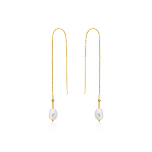 Ania Haie Pearl Threader Earrings Gold