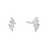 Ania Haie Silver Triple Marquise Stud Earrings
