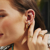 Ania Haie Gold Bold Texture Medium Huggie Hoop Earrings