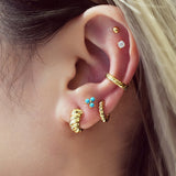 Ania Haie Gold Texture Small Huggie Hoop Earrings