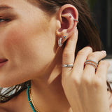 Ania Haie Silver Bezel Lab Created Turquoise Ring