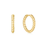 Ania Haie Gold Texture Medium Huggie Hoop Earrings