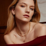 Gold Celestial Chunky Huggie Hoop Earrings