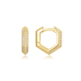 Ania Haie Gold Sparkling Shield Huggie Hoop Earrings