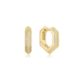 Ania Haie Gold Sparkling Shield Huggie Hoop Earrings
