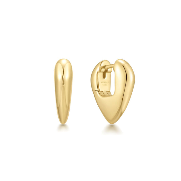 Ania Haie Gold Puffy Shield Huggie Hoop Earrings