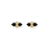 THOMAS SABO Crystal Ear Studs with Onyx Gold