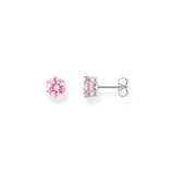 THOMAS SABO Ear studs with big, pink zirconia
