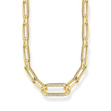 THOMAS SABO Golden Link Necklace with Anchor Element and Zirconia