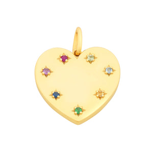 9ct Gold Multi Gemstone Pendant