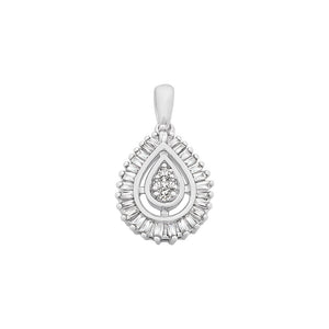 9ct White Gold 0.20ct TWD Diamond Pendant