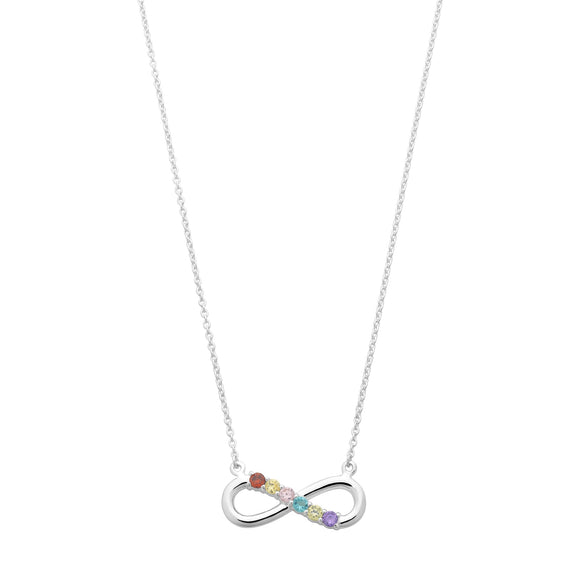 Sterling Silver Cubic Zirconia Infinity Necklace