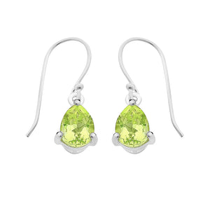 Sterling Silver Earrings Set With Peridot