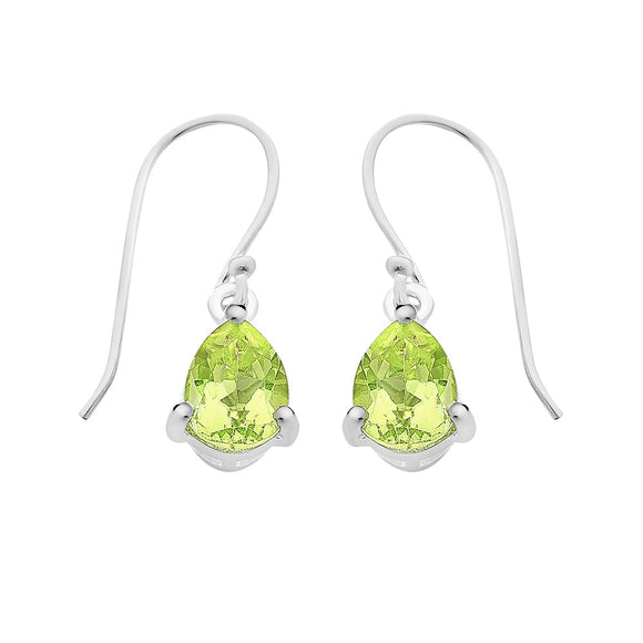 Sterling Silver Earrings Set With Peridot