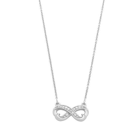 Sterling Silver Cubic Zirconia Infinity Necklace