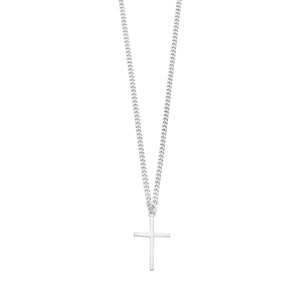 Sterling Silver Cross & Chain In 50cm