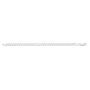 Sterling Silver Curb Bracelet In 21cm
