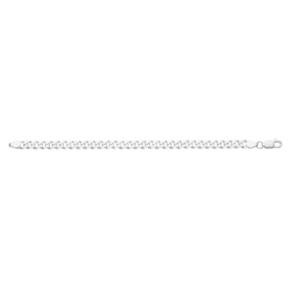 Sterling Silver Curb Bracelet In 21cm