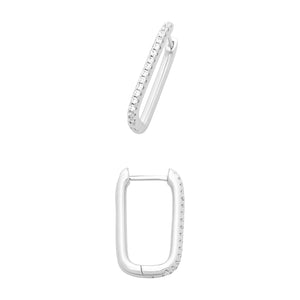 Sterling Silver Cubic Zirconia Huggies