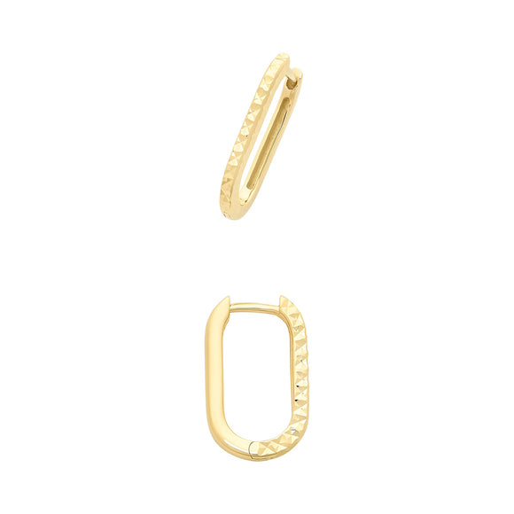 9ct Gold Diamond Cut Huggies