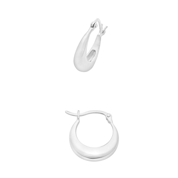 Sterling Silver Graduated Hoop Earrings