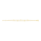 Gold-Plated Sterling Silver Double Row Heart Bracelet