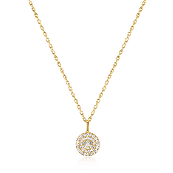 Gold Glam Disc Pendant Necklace