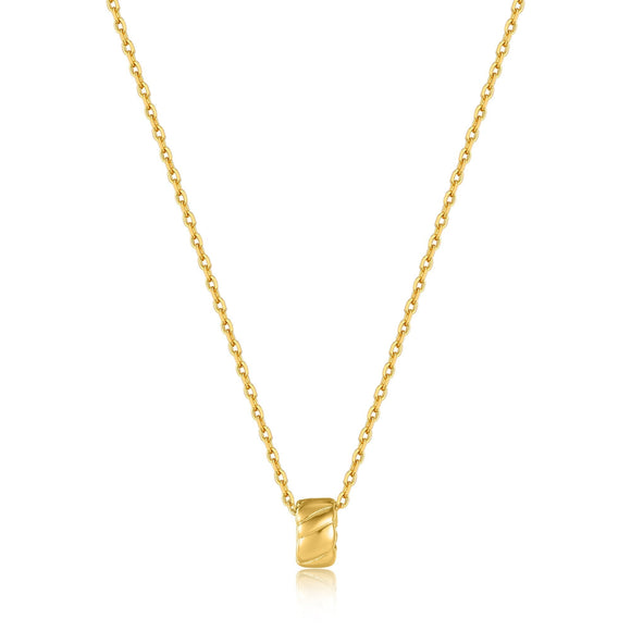 Ania Haie Gold Smooth Twist Pendant Necklace